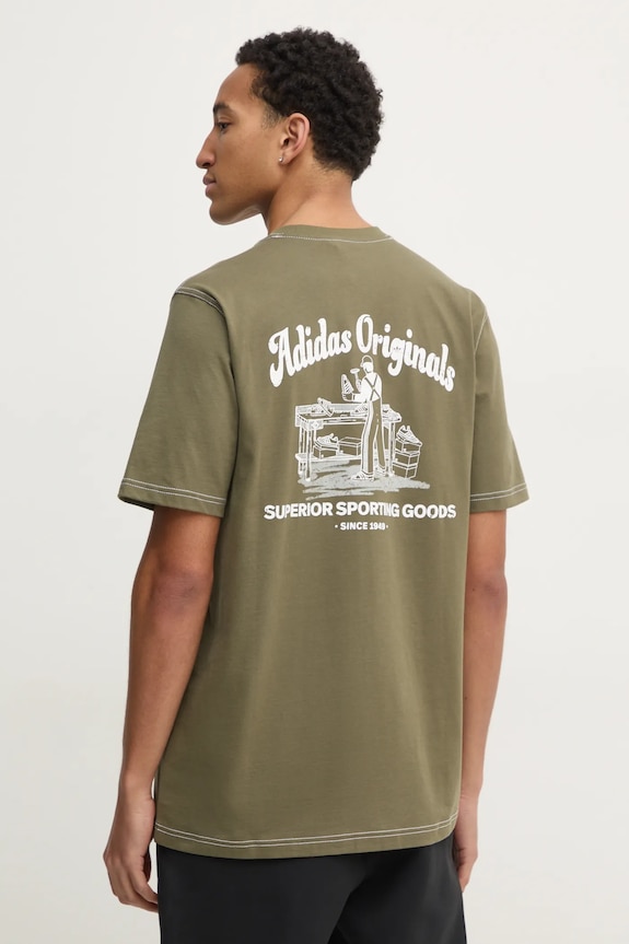 Bavlnené tričko adidas Originals Wabash relaxed zelená JP4476