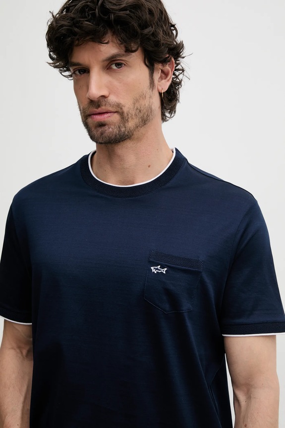 Paul&Shark t-shirt bawełniany granatowy 25411007