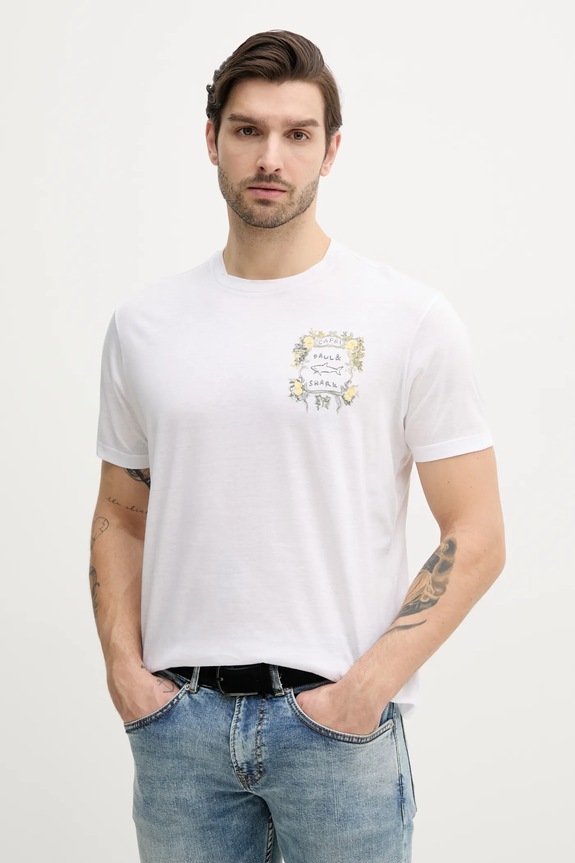 Paul&Shark t-shirt pozostałe biały 25411075