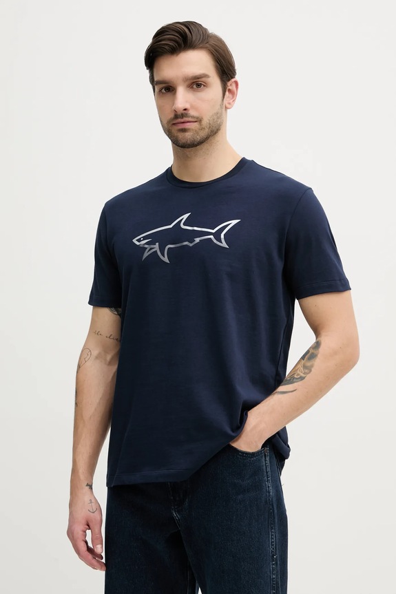 Oblečenie Bavlnené tričko Paul&Shark 25411078 tmavomodrá