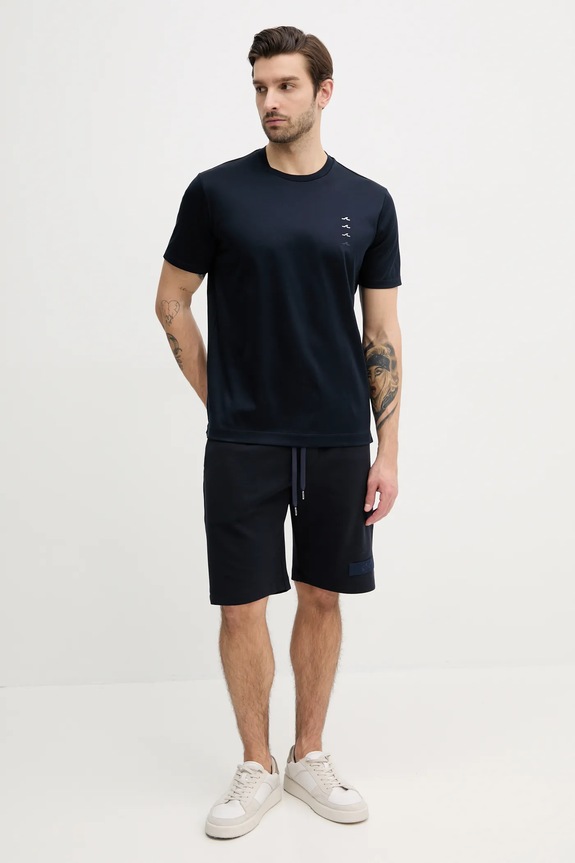 Bavlněné tričko Paul&Shark 25411079 námořnická modř SS25