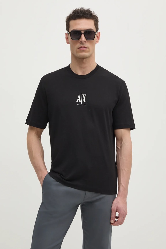 Armani Exchange tricou din bumbac imprimeu negru XM000363.AF12308.NOS