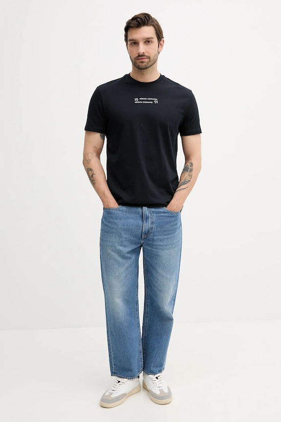 Armani Exchange pamut póló XM000539.AF10362 sötétkék SS25