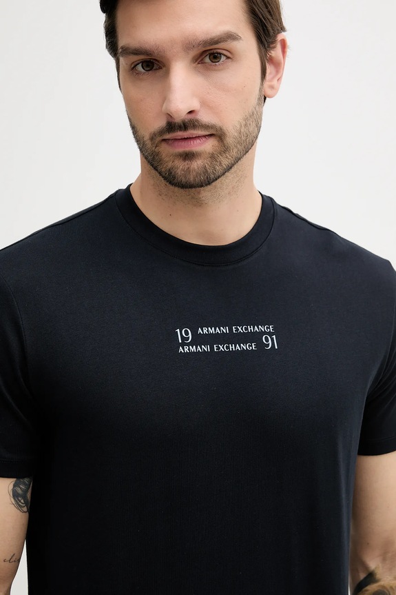 Armani Exchange pamut póló sötétkék XM000539.AF10362