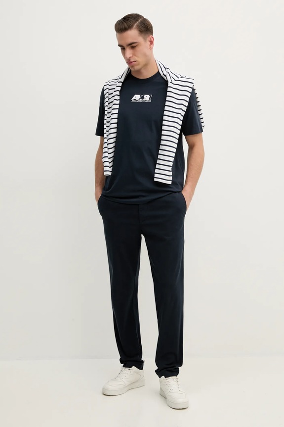 Armani Exchange t-shirt in cotone XM000538.AF10334 blu navy SS25