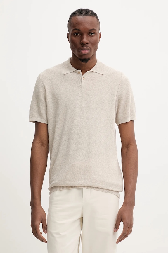A.P.C. polo con aggiunta di lino polo jay semplice beige VIAJC.H23315