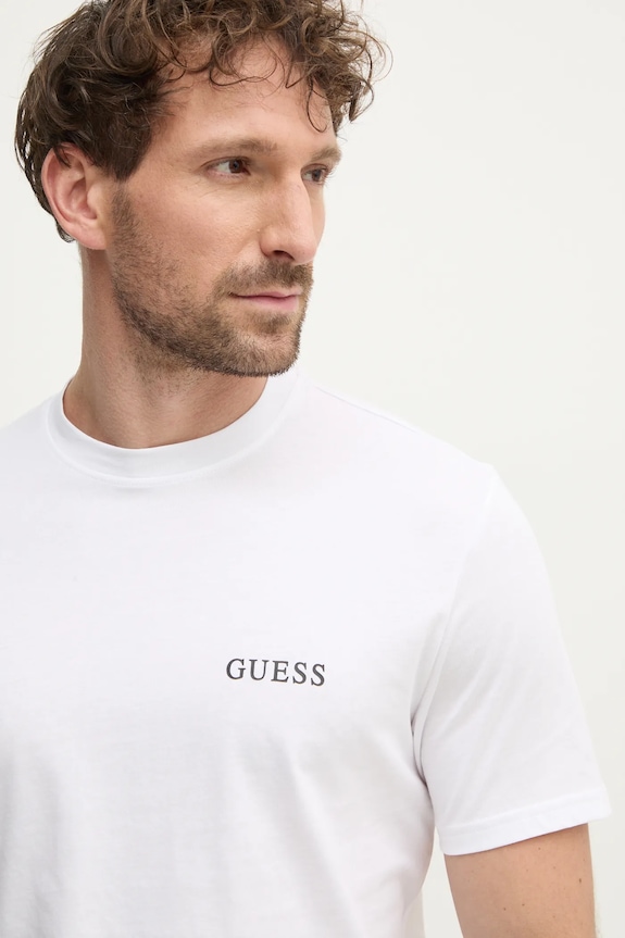 Guess tricou din bumbac alb U4BM03.KCAM1