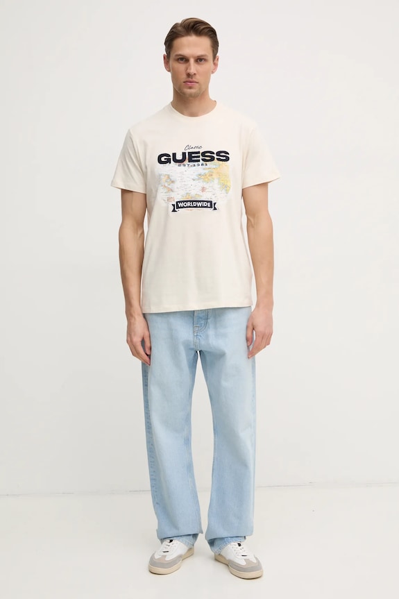 Бавовняна футболка Guess M5RI10.I3Z14 бежевий SS25