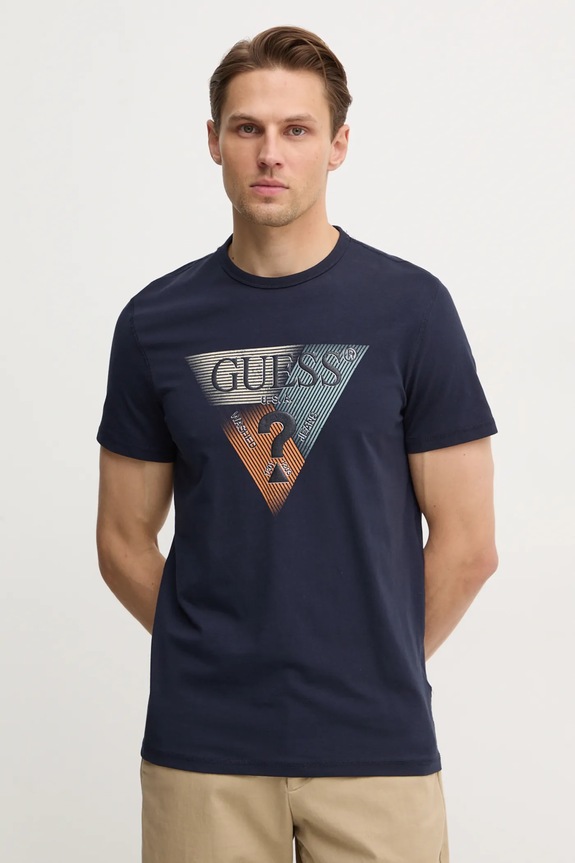 Guess tricou print bleumarin M5RI14.J1314