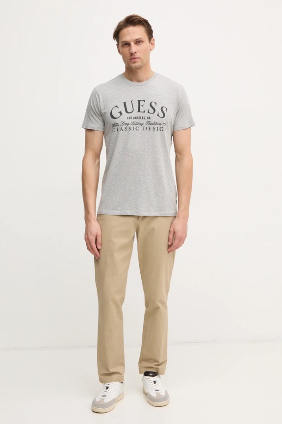 Βαμβακερό μπλουζάκι Guess M5RI43.K9RM1 γκρί SS25