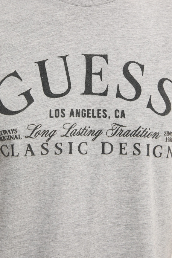 Βαμβακερό μπλουζάκι Guess M5RI43.K9RM1 γκρί