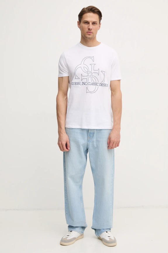 Guess tricou din bumbac M5RI59.K9RM1 alb SS25