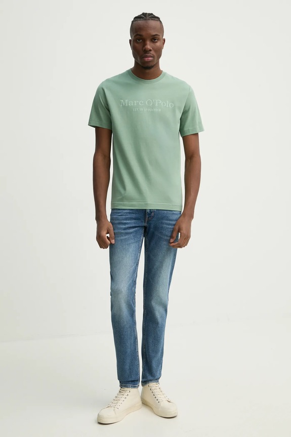 Bavlněné tričko Marc O'Polo 520201251052 zelená SS25