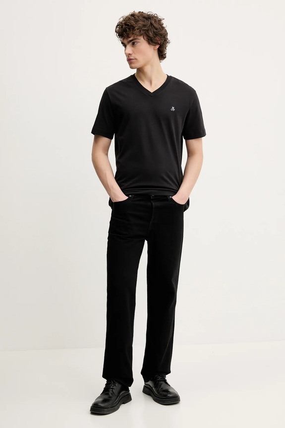 Βαμβακερό μπλουζάκι Marc O'Polo 522201251616 μαύρο SS25