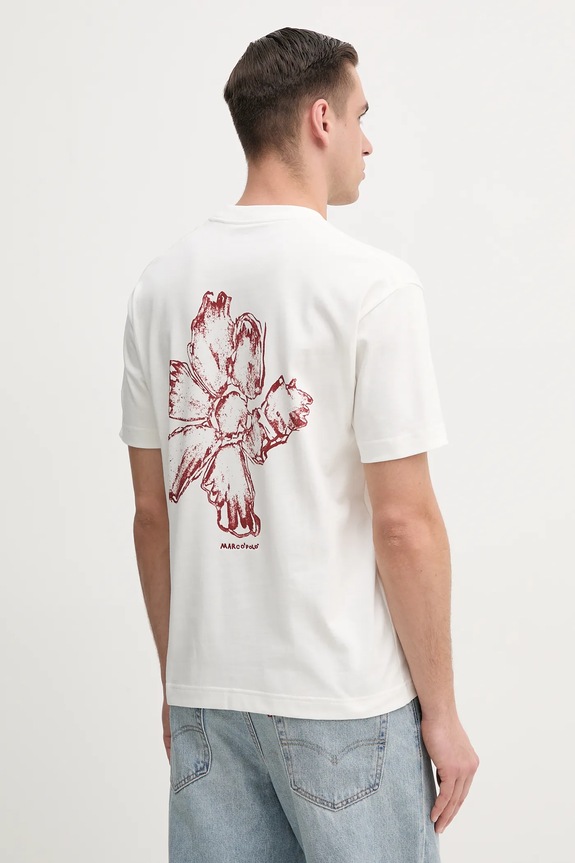 Marc O'Polo t-shirt bawełniany 523206451198 biały SS25