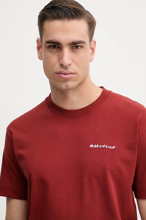 Îmbrăcăminte Marc O'Polo tricou din bumbac 523206451198 burgundia