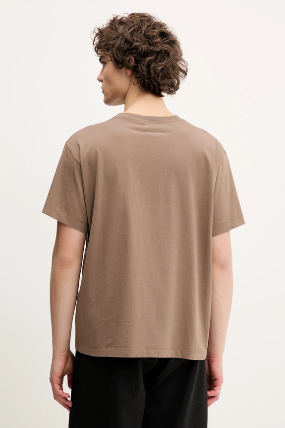 Ρούχα Βαμβακερό μπλουζάκι MM6 Maison Margiela SH0GC0046 καφέ