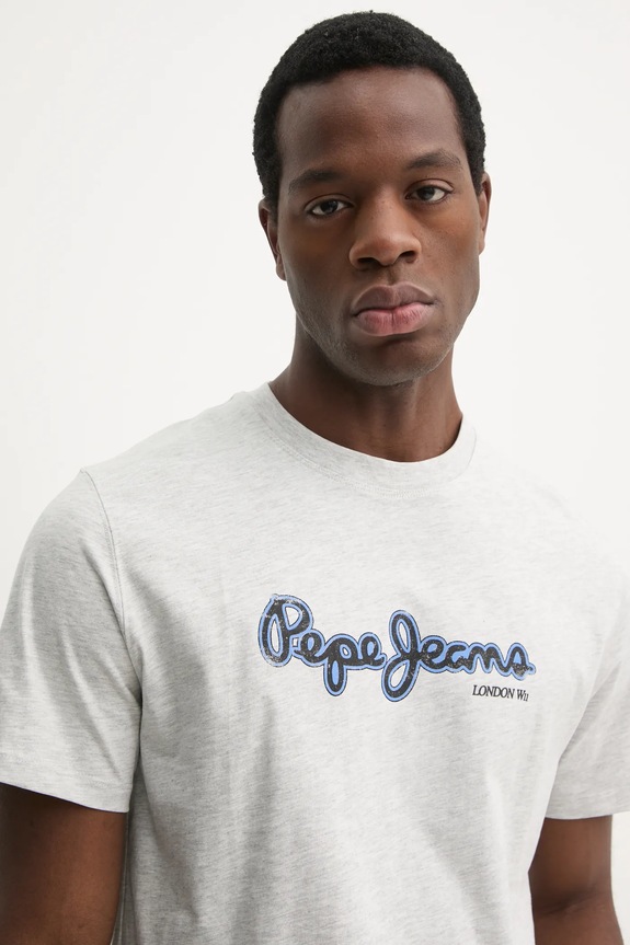 Pepe Jeans tricou din bumbac DORIAN TEE gri PM509721