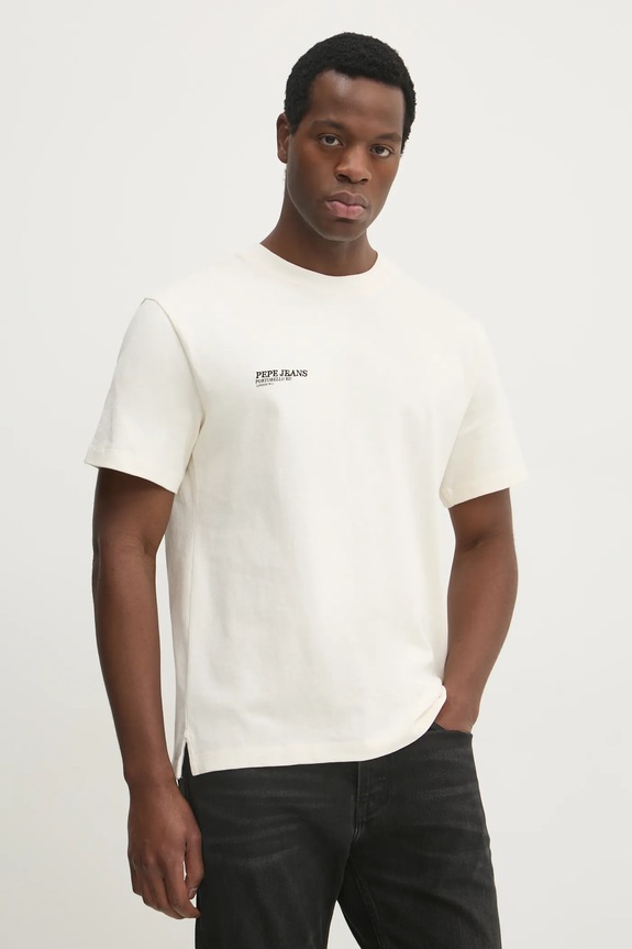 Ρούχα Βαμβακερό μπλουζάκι Pepe Jeans DALTON TEE PM509722 μπεζ