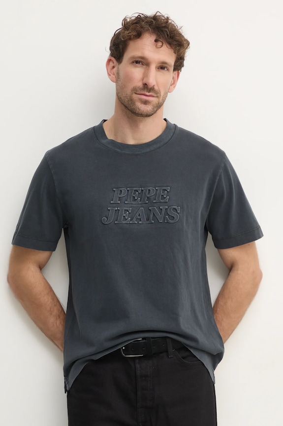 Βαμβακερό μπλουζάκι Pepe Jeans DARIUS TEE βαμβάκι μαύρο PM509723