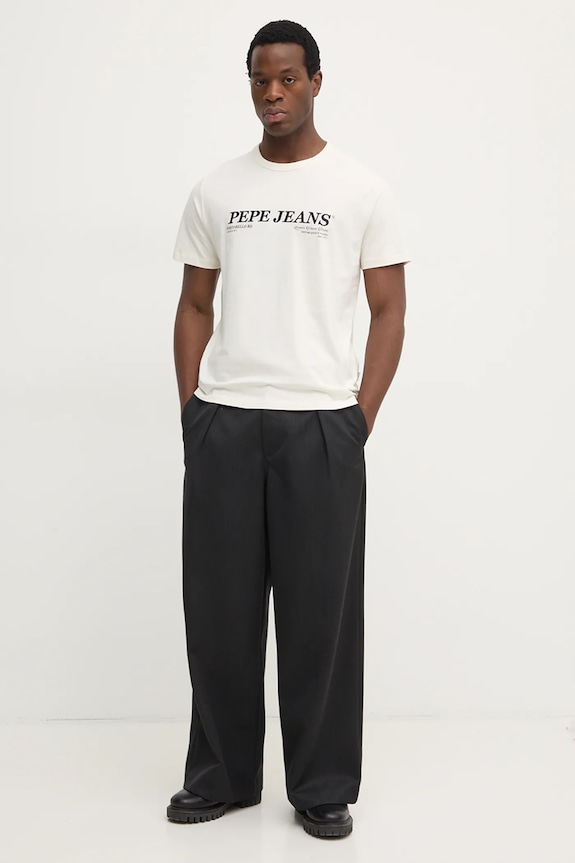 Bavlnené tričko Pepe Jeans DYLAN TEE PM509728 béžová SS25