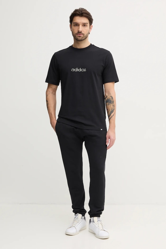 Bavlněné tričko adidas Camo JN1403 černá SS25