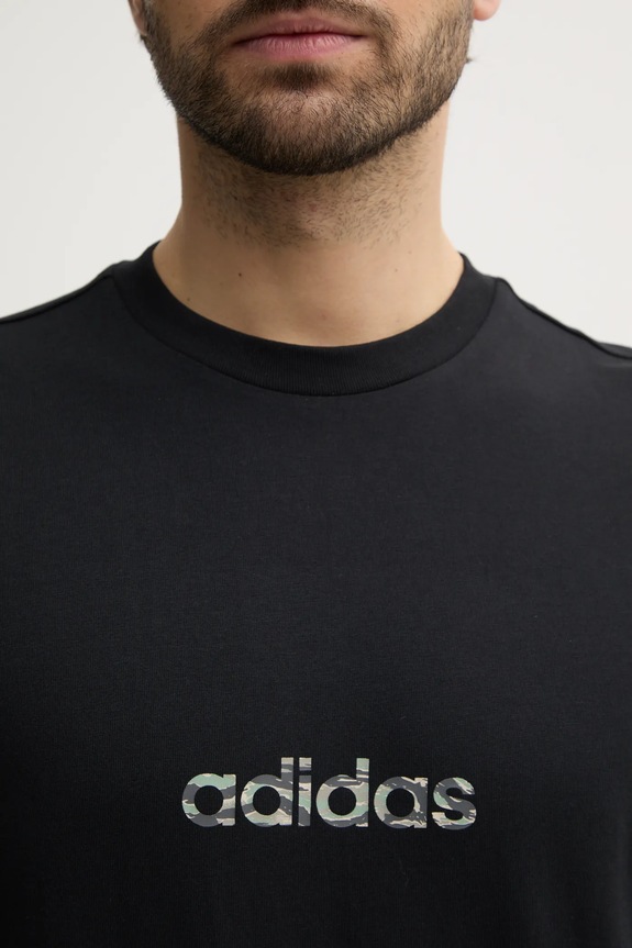 Bavlněné tričko adidas Camo JN1403 černá
