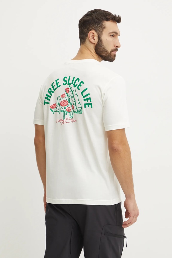 Odzież adidas t-shirt bawełniany M L PIZZA TEE JJ4016 beżowy