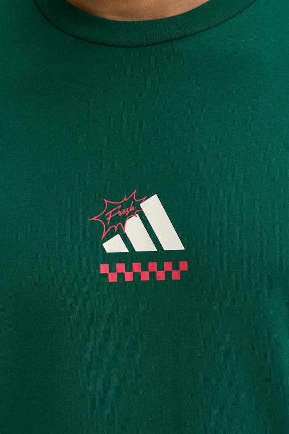 Bavlnené tričko adidas M L PIZZA TEE JJ4017 zelená