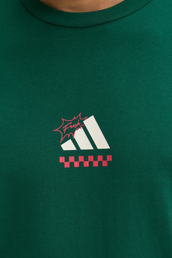 Bavlnené tričko adidas M L PIZZA TEE JJ4017 zelená
