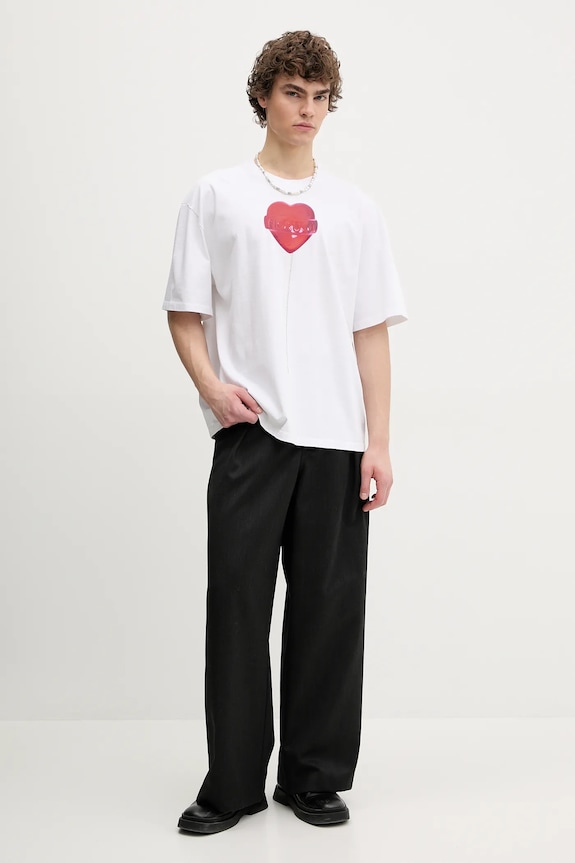 Fiorucci t-shirt in cotone Lollipop Heart Print Boxy Fit T-Shirt U02SPTSH103CJ01WH03 bianco SS25