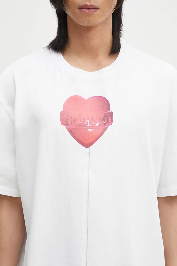 Бавовняна футболка Fiorucci Lollipop Heart Print Boxy Fit T-Shirt білий U02SPTSH103CJ01WH03