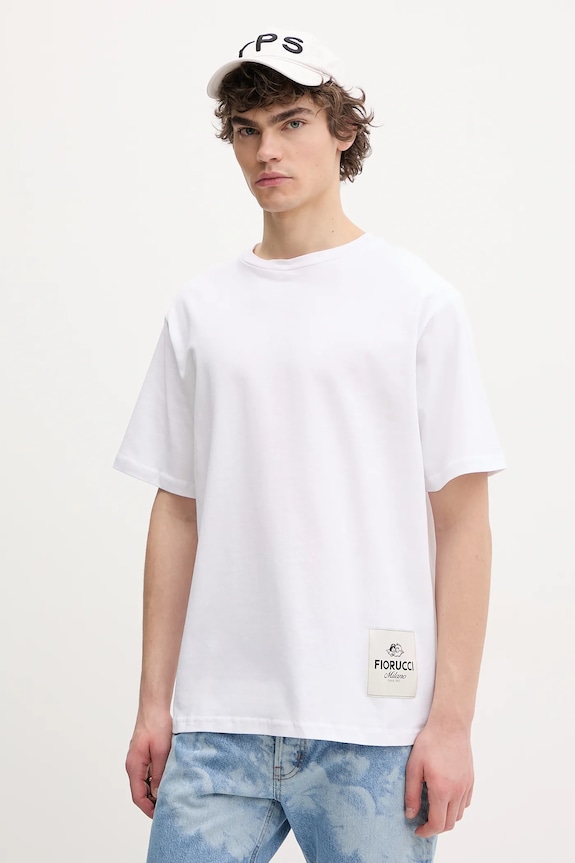 Βαμβακερό μπλουζάκι Fiorucci Label Regular Fit T-Shirt βαμβάκι λευκό U02SPTSH323CJ01WH01