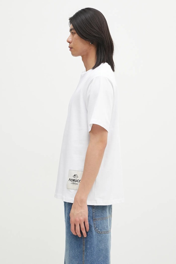 Fiorucci t-shirt in cotone Label Regular Fit T-Shirt U02SPTSH323CJ01WH01 bianco SS25