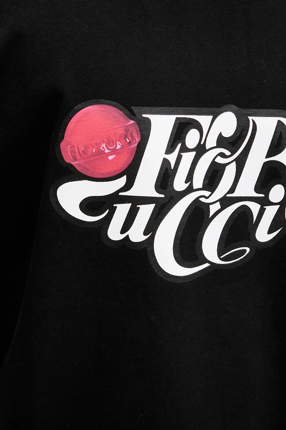 Fiorucci t-shirt in cotone Curly Lollipop Logo Boxy T-Shirt U02SPTSH103CJ01BK02 nero