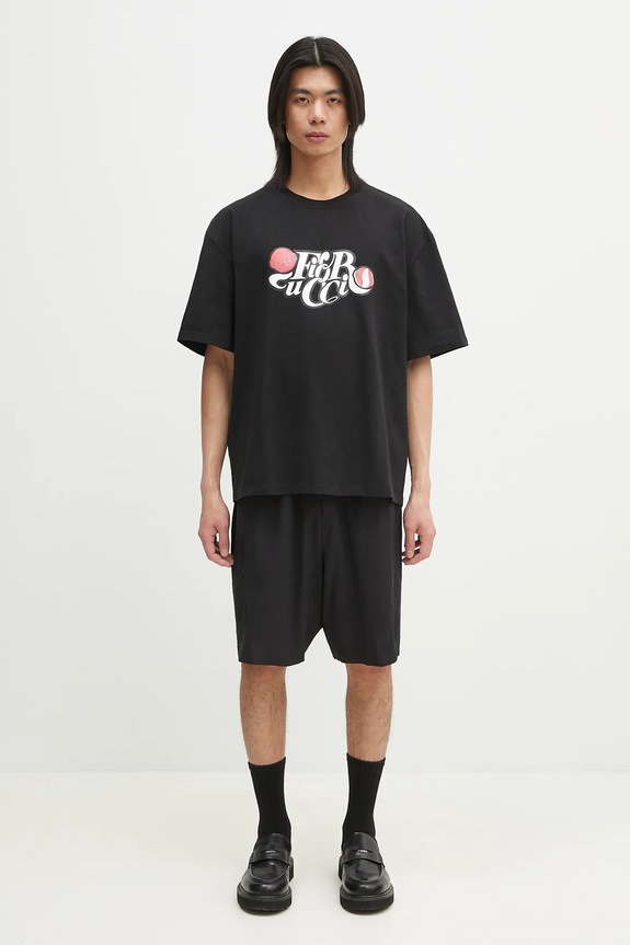 Fiorucci t-shirt in cotone Curly Lollipop Logo Boxy T-Shirt U02SPTSH103CJ01BK02 nero
