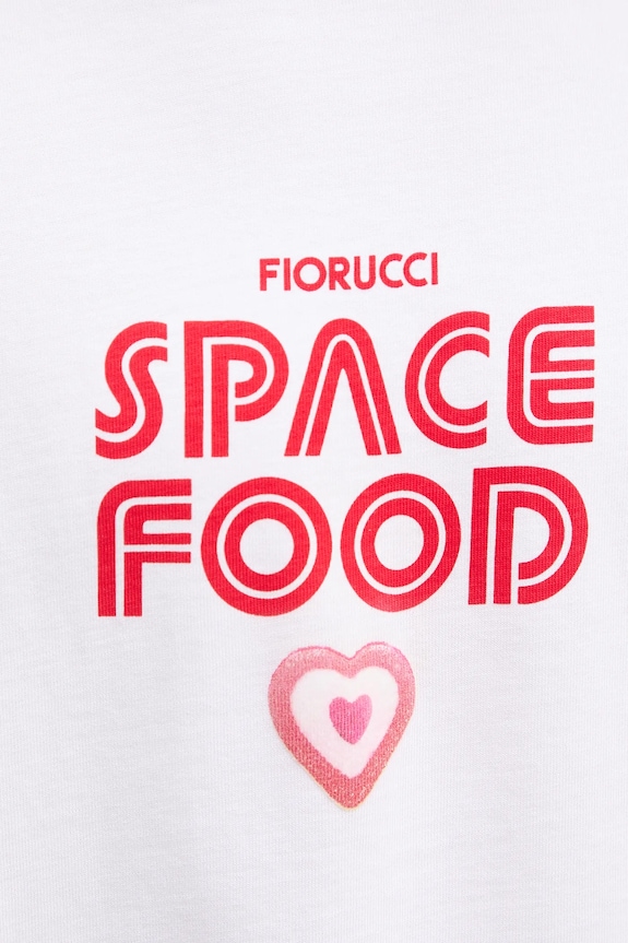 Fiorucci t-shirt in cotone Space Food Print Relaxed Fit T-Shirt U02SPTSH101CJ01WH03 bianco