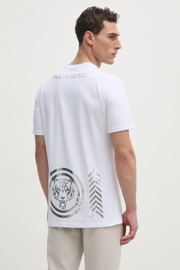 Abbigliamento PLEIN SPORT t-shirt in cotone SAEC.MTK8011.STE001N bianco