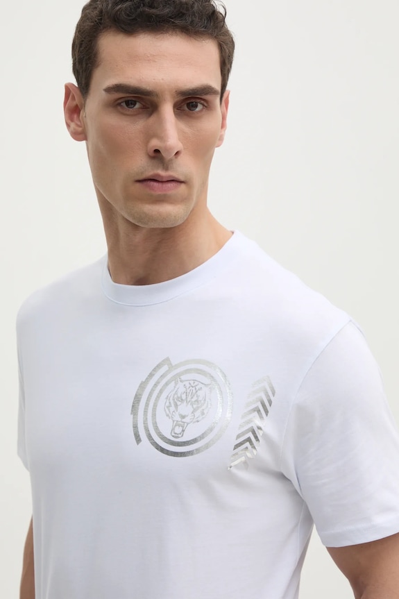 PLEIN SPORT t-shirt in cotone bianco SAEC.MTK8011.STE001N