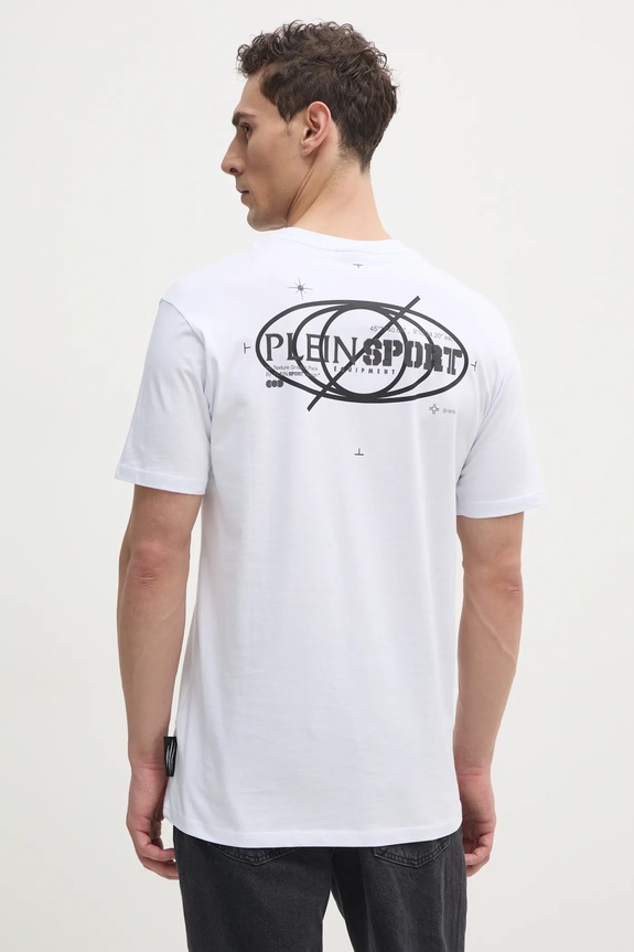 PLEIN SPORT tricou print alb SAEC.MTK8012.STE001N