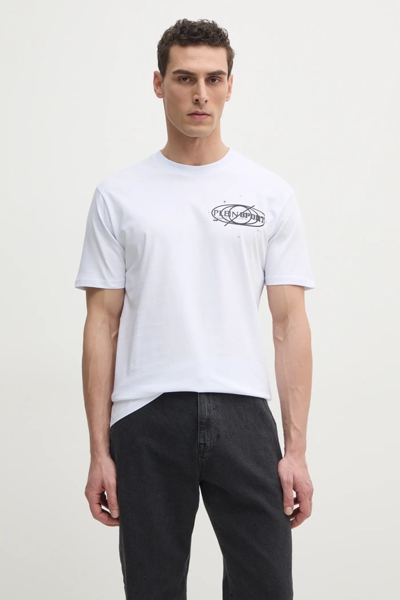 Îmbrăcăminte PLEIN SPORT tricou SAEC.MTK8012.STE001N alb
