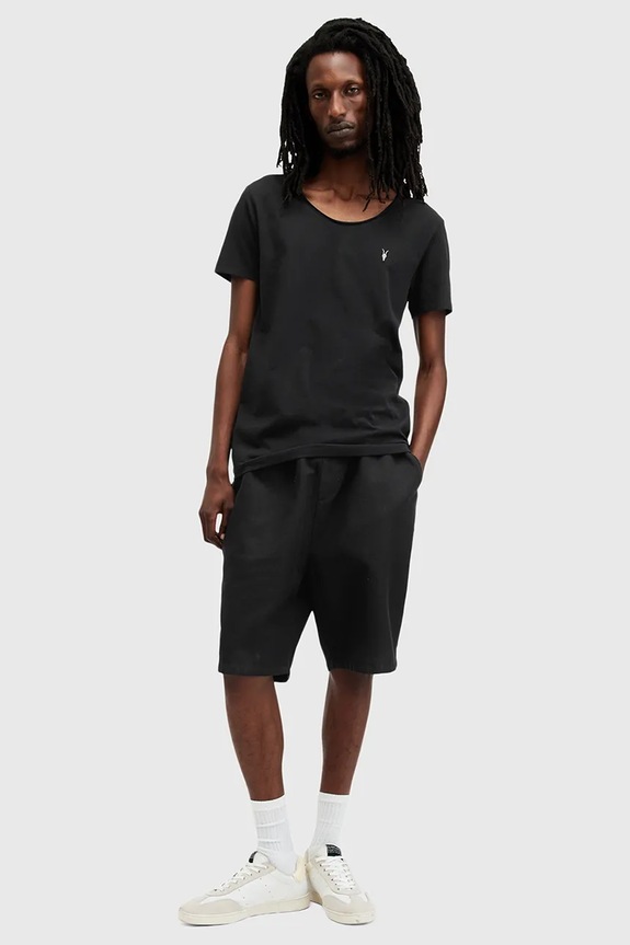 Βαμβακερό μπλουζάκι AllSaints FARIS μαύρο M017JB