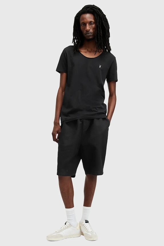 Βαμβακερό μπλουζάκι AllSaints FARIS μαύρο M017JB