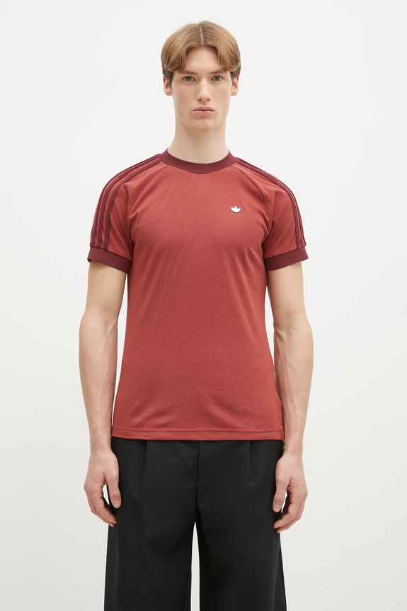 Tričko s příměsí vlny adidas Originals Cali Tee bavlna oranžová JM3586