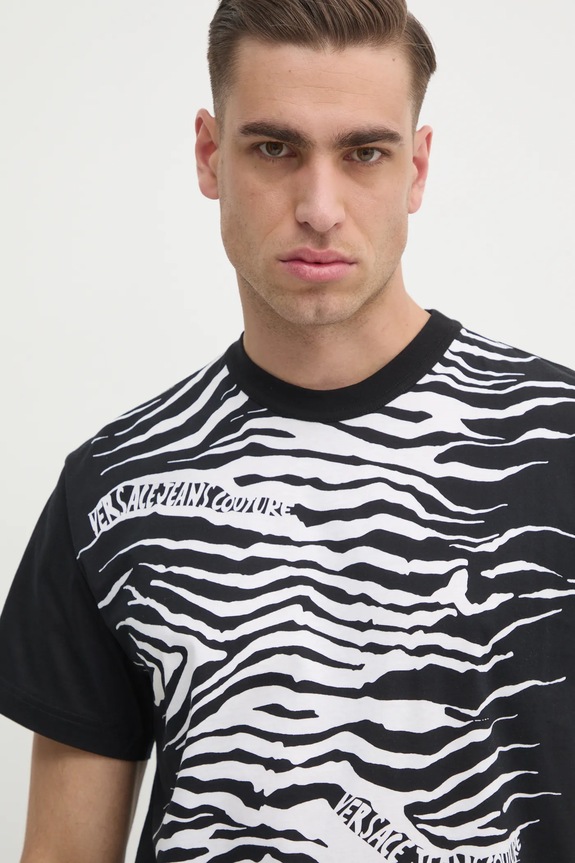 Versace Jeans Couture t-shirt bawełniany czarny 78GAH6RZ.JS463