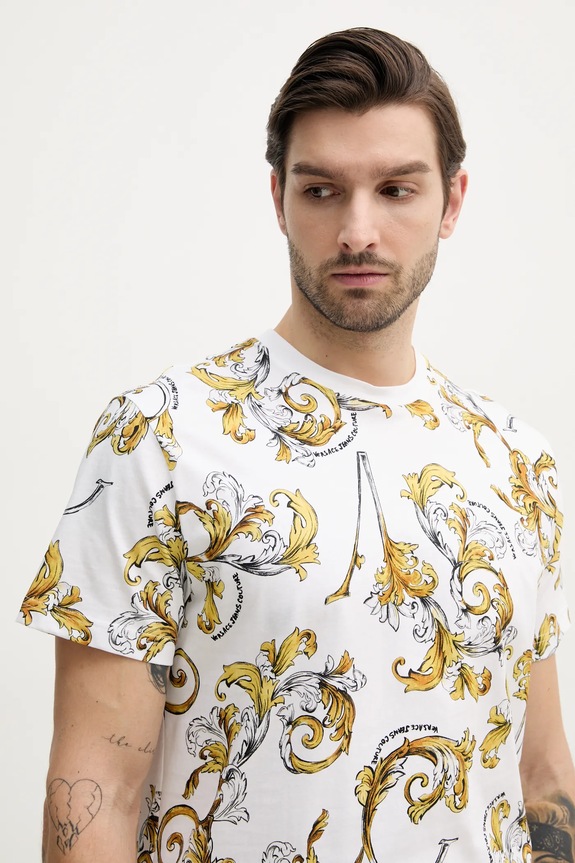 Versace Jeans Couture t-shirt bawełniany biały 78GAH6S0.JS458