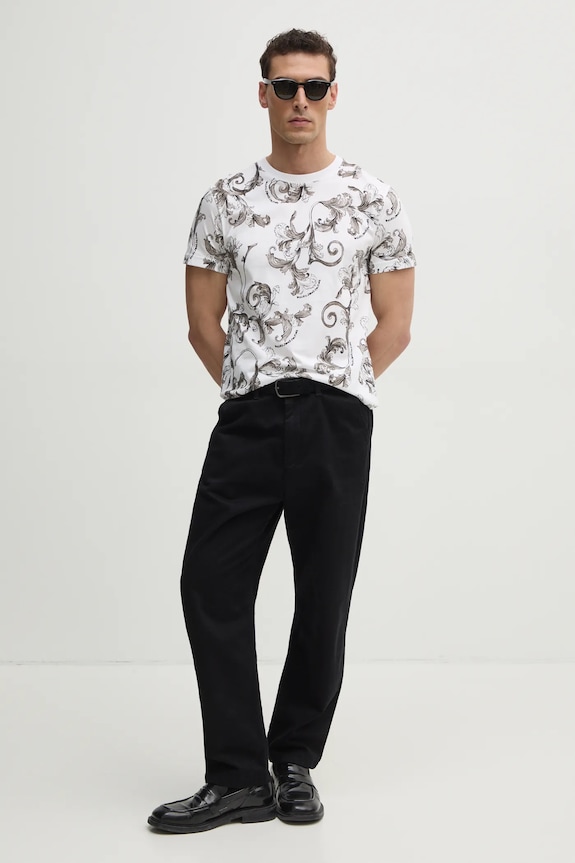 Versace Jeans Couture pamut póló 78GAH6S0.JS458 fehér SS25