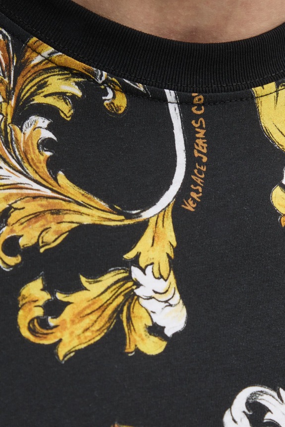 Bavlnené tričko Versace Jeans Couture 78GAH6S0.JS458 čierna