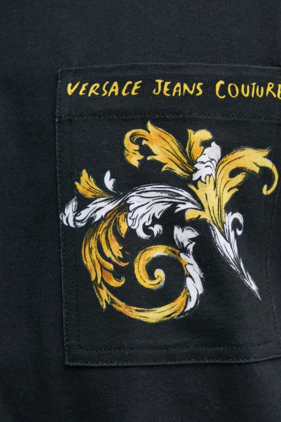 Versace Jeans Couture t-shirt bawełniany 78GAH6RB.JS462 czarny