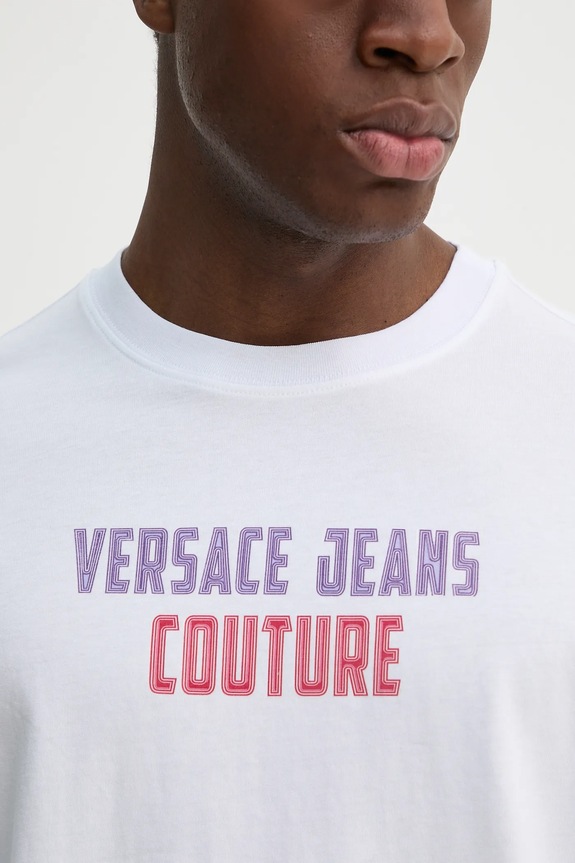 Versace Jeans Couture t-shirt bawełniany 78GAHC02.CJ01C biały